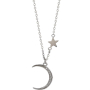 Тотална разпродажба - 50% сребърно колие "Moon And Star", снимка 1 - Колиета, медальони, синджири - 35518616
