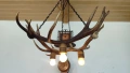 Ръчно изработен полилей от паднали еленови рога с ръчно изработени дървени чашки , снимка 6