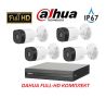 DAHUA FULL-HD Комплект с 4 камери и 4 канален хибриден DVR, снимка 1 - Комплекти за видеонаблюдение - 45462359