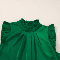 Дамски елегантен топ в зелен цвят с къдрички, снимка 12 - Други - 44989607