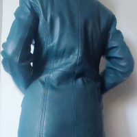 Естествена кожа дамско яке -син цвят , снимка 9 - Якета - 45004149