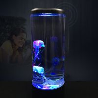 Настолна LED нощна лампа аквариум с медузи, снимка 6 - Настолни лампи - 45397107