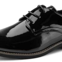 Мъжки лачени обувки класически модни Оксфорд, черни, размер 42, снимка 1 - Официални обувки - 45070782