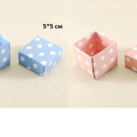 5 см кутия син розов на точки за подарък подаръци сапун сувенир подаръчни кутии кутийка, снимка 1 - Други - 45861373