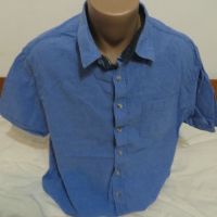 Мъжка риза с къс ръкав от лен George, снимка 1 - Ризи - 45753091