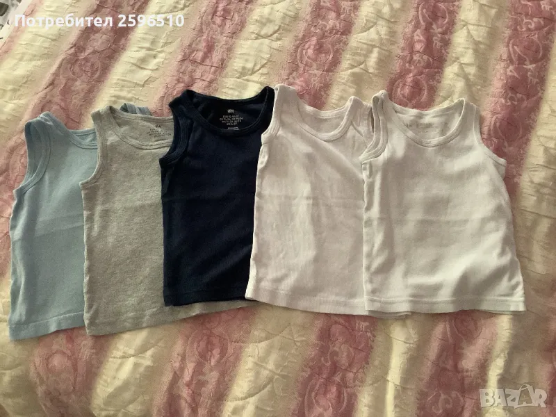 Детски памучни потничета 1,5 - 2 год, 5 броя, снимка 1