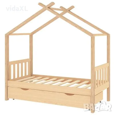 vidaXL Рамка за детско легло с чекмедже, борово дърво масив, 80x160 см（SKU:322146, снимка 1