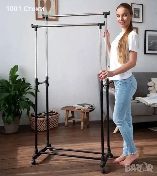 Нов Функционална Двоен Щендер за Дрехи, снимка 1