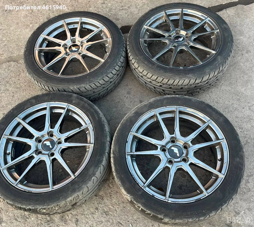 4бр джанти JR21 (japan racing)Hyper Gray за опел opel saab сааб 5х110 J7 ET35 + 4бр летни гуми, снимка 1