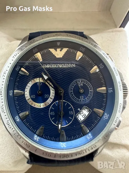 Часовник Emporio Armani Blue Оригинал Само за 300 лв Ново с Дървена Кутия, снимка 1