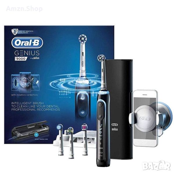 Електрическа четка за зъби Oral-B Genius 9000 Midnight Black 6 програми 4 глави Bluetooth USB, снимка 1