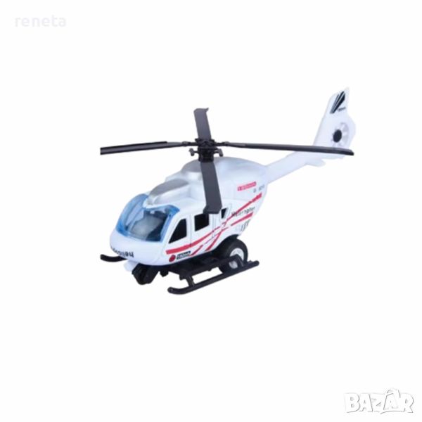 Играчка хеликоптер, Метален, Бял, 12х4 см, снимка 1