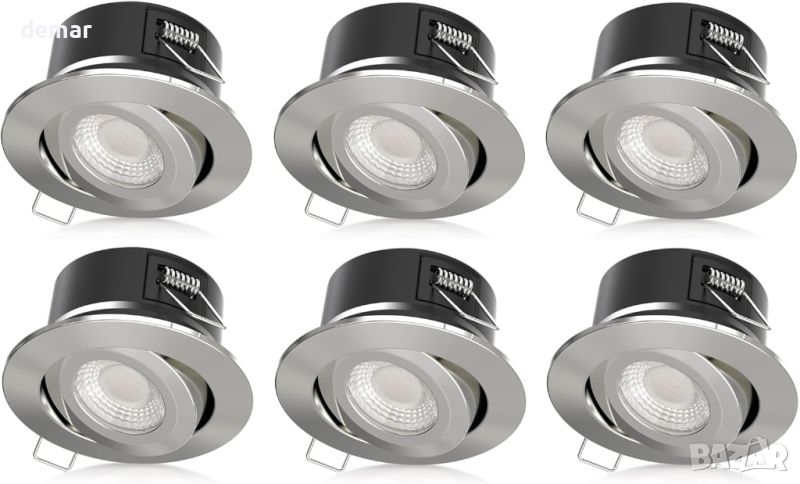 Bright Source Tilt Всичко в едно Превключваема мощност 8w/10 LED Downlight, пакет от 6, снимка 1