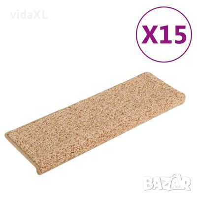vidaXL Постелки за стъпала, 15 бр, 65x21x4 см, златисти, снимка 1