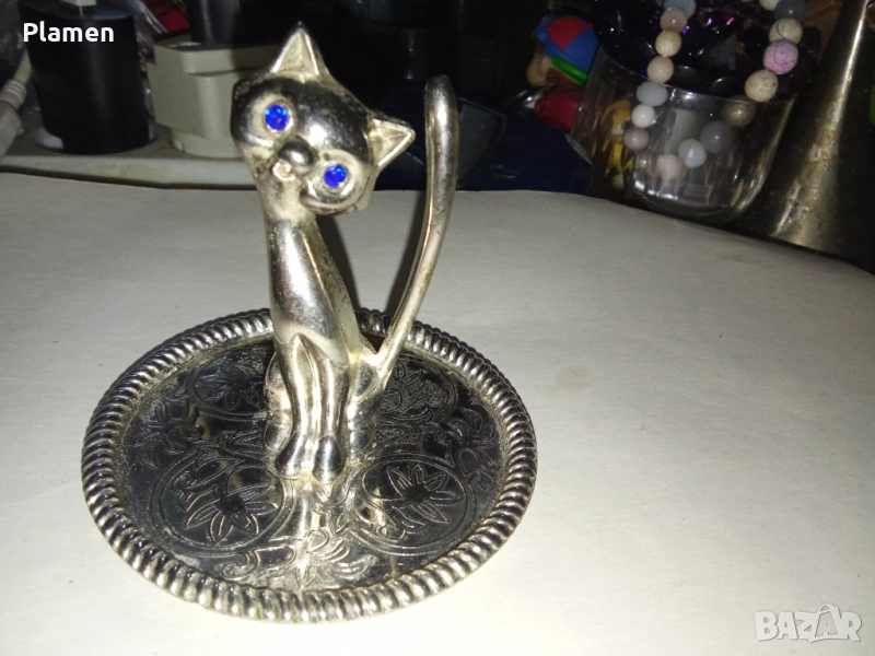 Статуетка на котка от метал, снимка 1