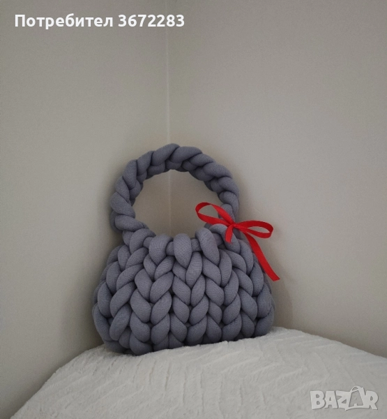 ръчно плетена дамска чанта с дръжка, снимка 1