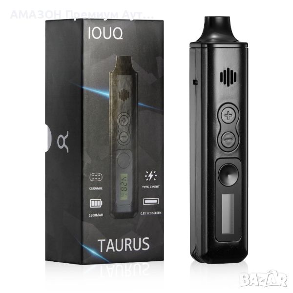 Cannabis IOUQ Tarurs Kit Vape Керамичен нагревател/LCD дисплей/Прецизен контрол/Type-C QC, снимка 1