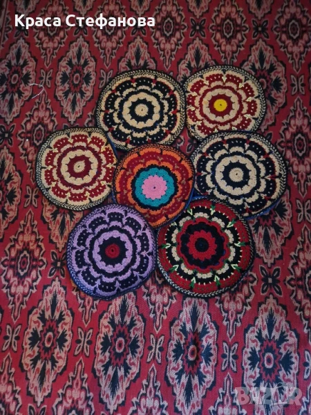 Ръчно изработени възглавнички за столове- 7 броя, снимка 1