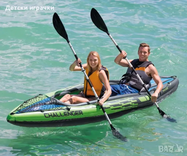 Надуваем каяк с помпа Intex Challenger K2, двуместен, 351х76х38 см, снимка 1