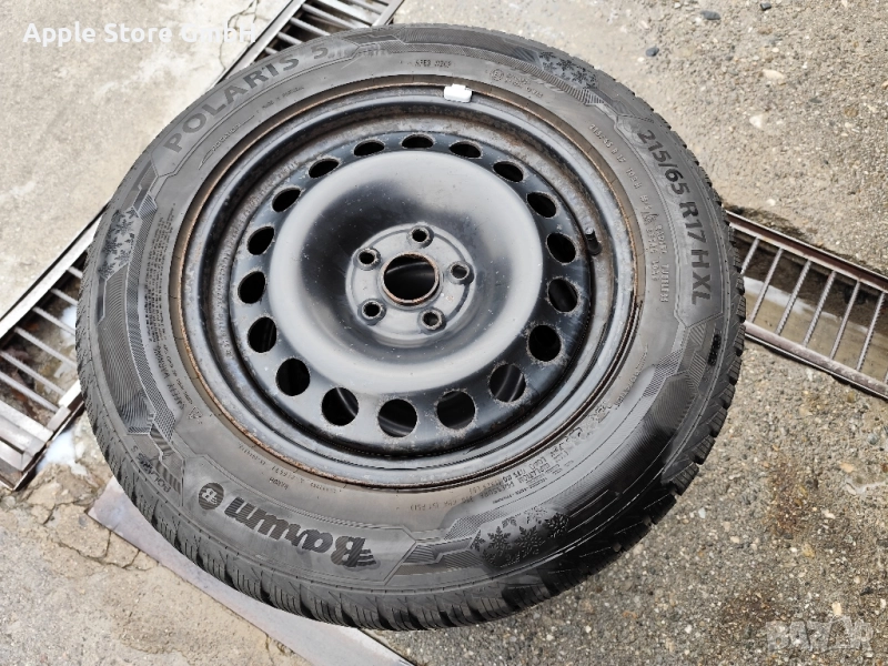 Зимни гуми 215/65/17 Barum Polaris 5 + железни джанти VAG груп., снимка 1