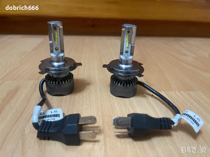 LED H4 диодни крушки за фарове с охлаждаща система - 36W, DC 9V-36V, снимка 1