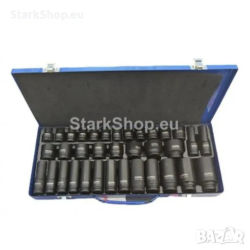 Комплект Ударни Вложки 35 части 1/2 (8 – 32 ММ) HAWEK в Метален Куфар Стандартни + Дълбоки Камъни, снимка 1