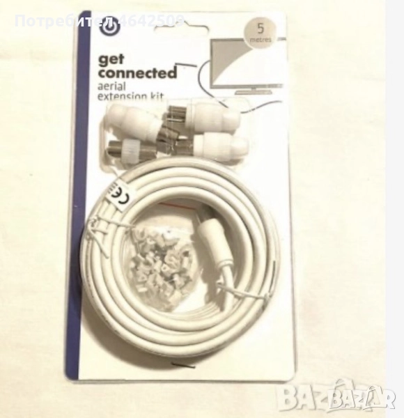 5m Коаксиален Кабел Комплект с букси за удължаване на антена, снимка 1