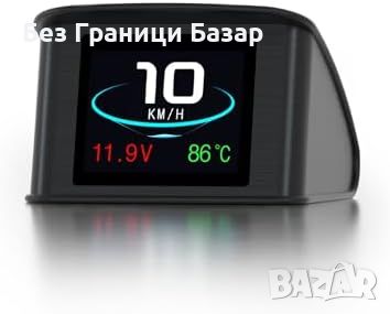 Нов Дигитален автомобилен HUD дисплей с аларма за превишена скорост OBD скоростомер, снимка 1