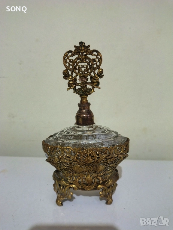 Уникално Красиво Старо Шише За Парфюм, снимка 1