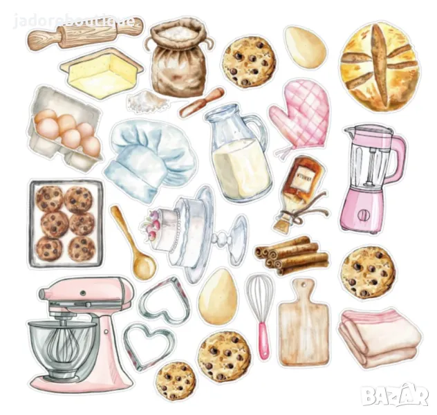 Стикери за скрапбук Baking cookies 26 бр - V151, снимка 1