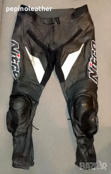 NITRO by Knox - Английски кожен мото панталон с протектори, номер 60, снимка 1