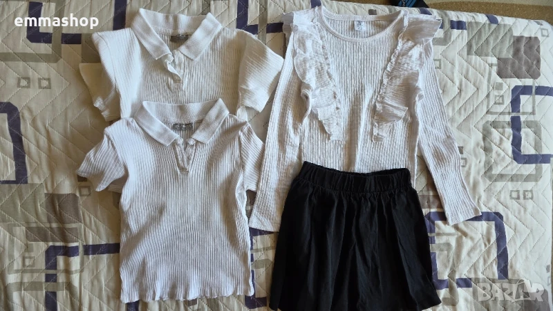 Комплект 3 блузи и пола размер 134, 8-10 години, снимка 1