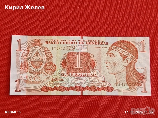 Банкнота ХОНДУРАС много красива перфектно състояние непрегъвана за КОЛЕКЦИЯ ДЕКОРАЦИЯ 54012, снимка 4 - Нумизматика и бонистика - 53823780