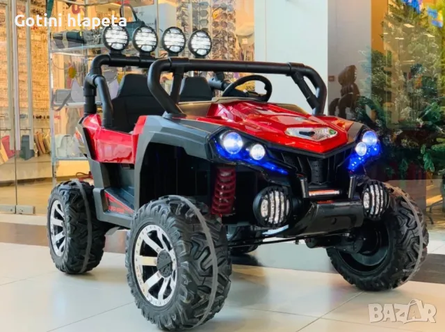 Акумулаторен Двуместен джип UTV 4X4 12V батерия,MP3 плейър, с меки гуми с двойна Кожена седалка, снимка 14 - Детски велосипеди, триколки и коли - 43657913