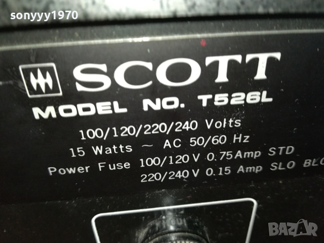 SCOTT T526L STEREO TUNER-ВНОС SWISS 2503241604, снимка 10 - Ресийвъри, усилватели, смесителни пултове - 44938215