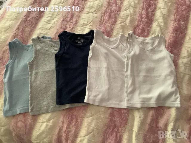 Детски памучни потничета 1,5 - 2 год, 5 броя