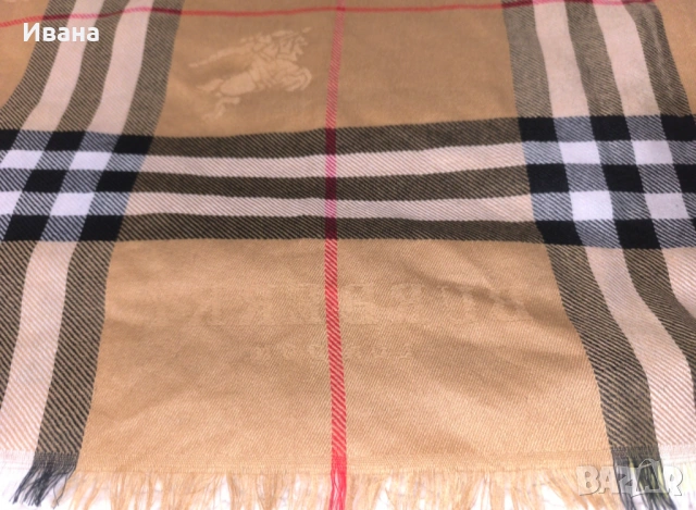 Шал Burberry кашмир , снимка 4 - Шалове - 53235572