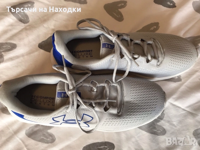 $99 Мъжки маратонки Under Armour Trainers Grey And Blue Размер UK10.5 EU45 US11.5 в сиво и синьо, снимка 5 - Маратонки - 52110645