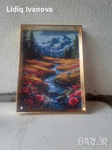 Диамантен гоблен пейзаж-готов и рамкиран, снимка 4 - Гоблени - 50322898