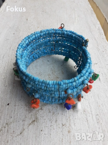 Мънистена гривна за носия, снимка 2 - Антикварни и старинни предмети - 53385466