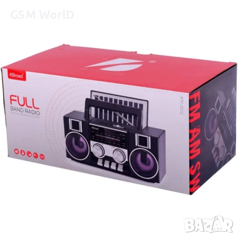 KTF-2210 Bluetooth, USB, TF карта и FM/AM/SW 3-бандово радио, поддържащ соларно зареждане MP3 , снимка 2 - Друга електроника - 52021835