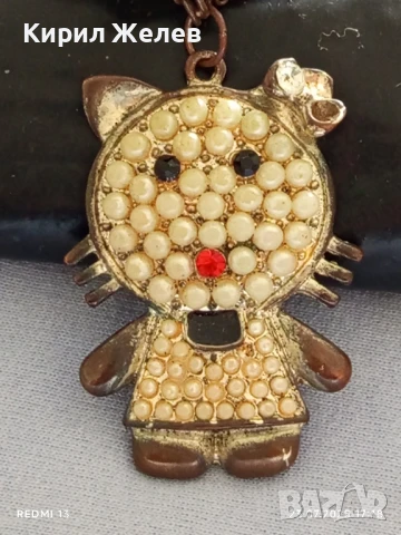 Метален ключодържател коте с кристали и седеф за КОЛЕКЦИОНЕРИ 42638, снимка 2 - Други - 51119316