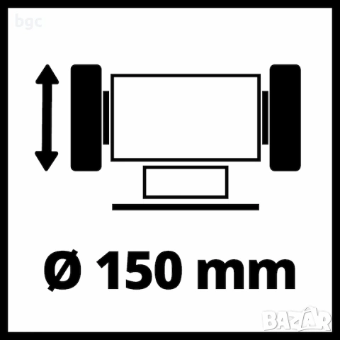  Настолен шмиргел Einhell TC-BG 150, 110W, 2980 об/мин, Диаметър на камъка 150 мм , снимка 3 - Други инструменти - 54287141