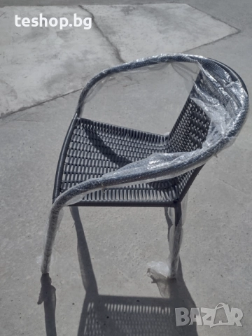 Градински стол ратан/метален 56х54х74 см, снимка 5 - Градински мебели, декорация  - 51612441