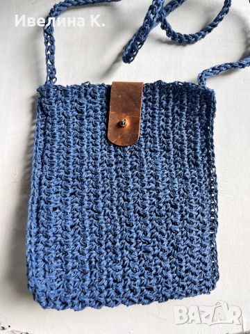 Ръчно плетени чанти с дръжки от естествена кожа, снимка 6 - Чанти - 45958198
