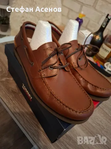 Нови Кожени мокасини- Tommy hilfinger Boat Shoe Core-46 Н-естествена, снимка 13 - Мокасини - 49407470