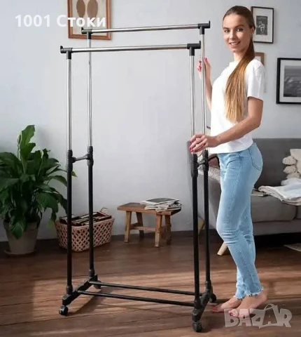 Нов Функционална Двоен Щендер за Дрехи, снимка 1