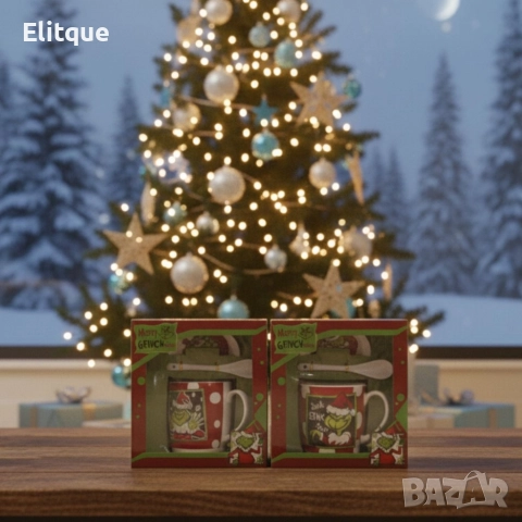 Коледен подаръчен комплект Merry Grinchmas – идеален подарък за добро настроение, снимка 7 - Декорация за дома - 52575521