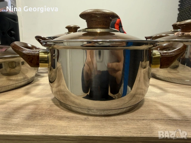 Комплект съдове за готвене от 12 части – Неръждаема стомана, равномерно нагряване и лесна поддръжка, снимка 6 - Съдове за готвене - 53876112