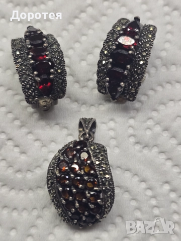 Сребърни обеци и висулка, снимка 3 - Други ценни предмети - 52345791